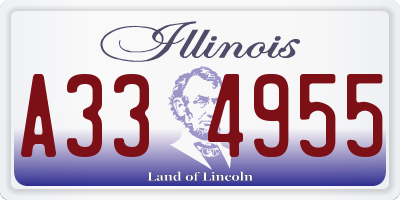 IL license plate A334955