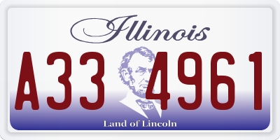 IL license plate A334961