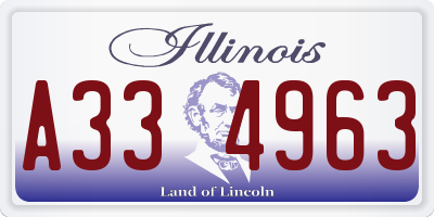 IL license plate A334963