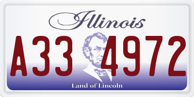 IL license plate A334972
