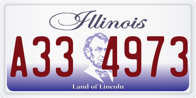 IL license plate A334973