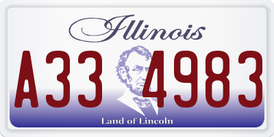 IL license plate A334983
