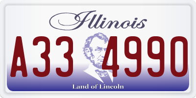 IL license plate A334990
