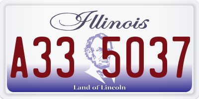 IL license plate A335037