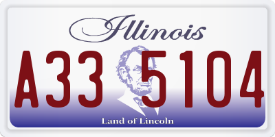 IL license plate A335104