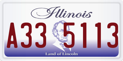 IL license plate A335113