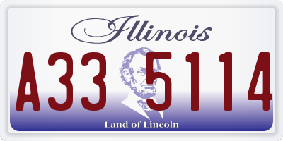 IL license plate A335114