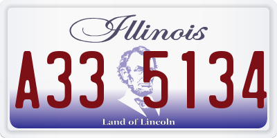 IL license plate A335134