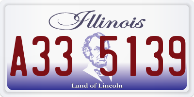 IL license plate A335139