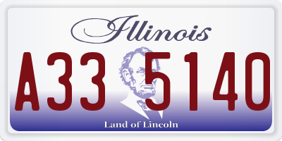 IL license plate A335140