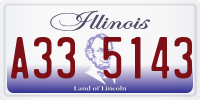 IL license plate A335143