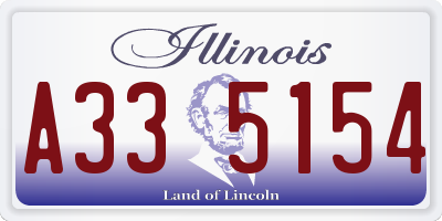 IL license plate A335154