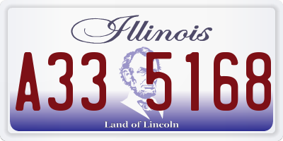 IL license plate A335168
