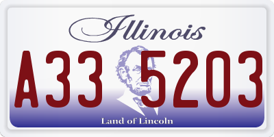 IL license plate A335203