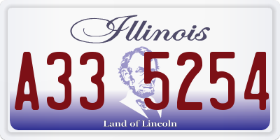 IL license plate A335254