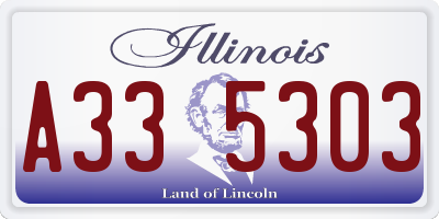 IL license plate A335303