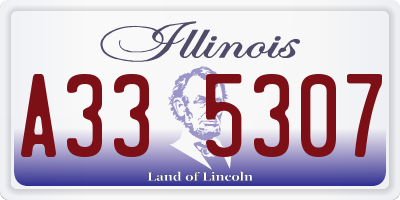 IL license plate A335307
