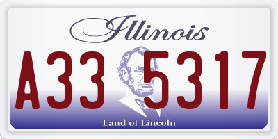 IL license plate A335317