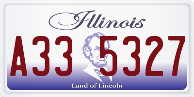 IL license plate A335327