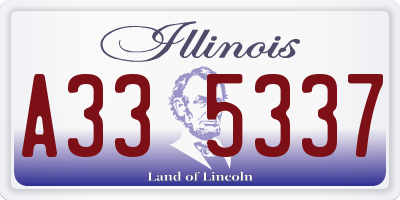IL license plate A335337