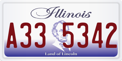 IL license plate A335342