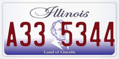 IL license plate A335344