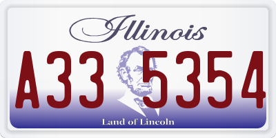 IL license plate A335354