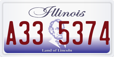 IL license plate A335374
