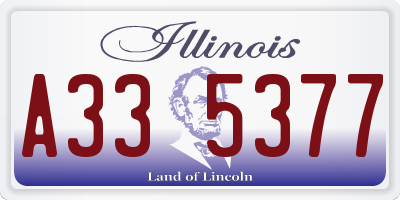 IL license plate A335377