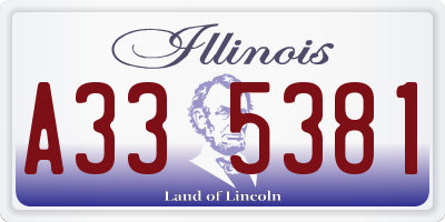IL license plate A335381