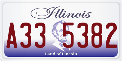 IL license plate A335382