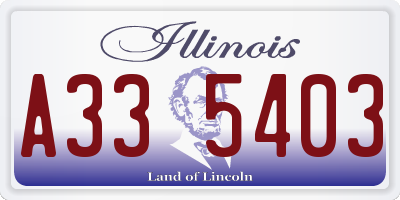 IL license plate A335403