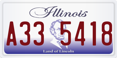 IL license plate A335418