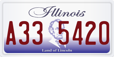 IL license plate A335420