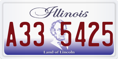 IL license plate A335425