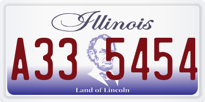 IL license plate A335454