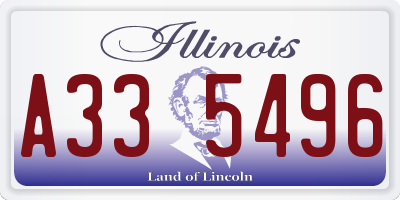 IL license plate A335496