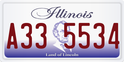 IL license plate A335534