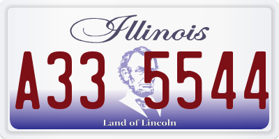 IL license plate A335544