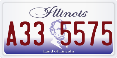 IL license plate A335575