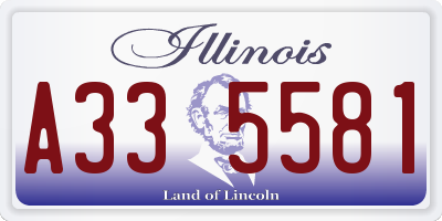 IL license plate A335581
