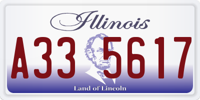 IL license plate A335617