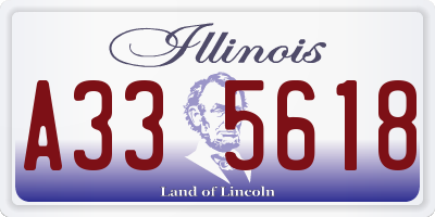 IL license plate A335618