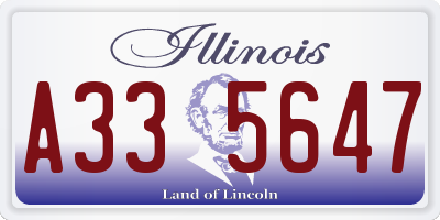IL license plate A335647