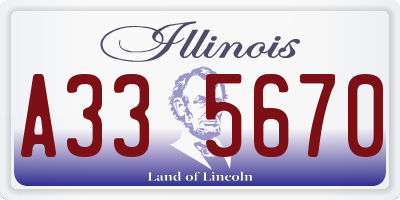 IL license plate A335670