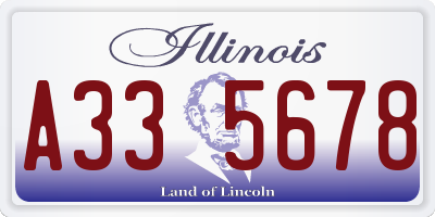 IL license plate A335678