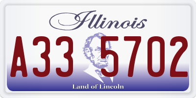 IL license plate A335702