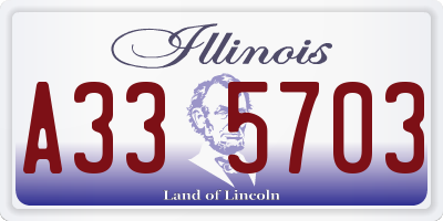 IL license plate A335703
