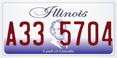 IL license plate A335704