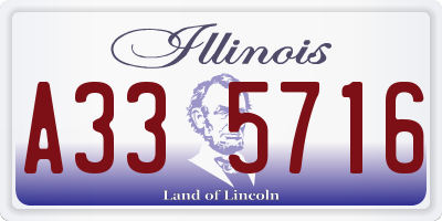 IL license plate A335716